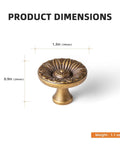 Six Pack Antique Brass Cabinet Knobs With Vintage Floral Drawer Pulls And Sunburst Design dimensions and weight