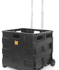 Collapsible Rolling Dolly Cart For Teachers And Offices With Adjustable Telescoping Handle And Storage On Wheels No Lid