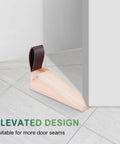 Set Of 4 Wooden Door Stoppers With Non Slip Anti Skid Pads Heavy Duty Door Stop Base Protect Floors Wedge Door Holders