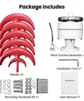 600W Go To Off Grid Wind Turbine Generator With Charge Controller For 12V Systems package contents