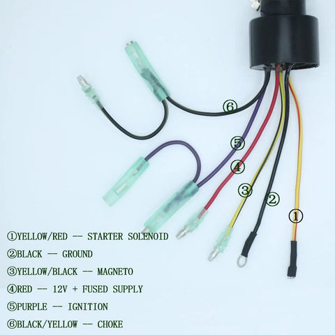 Ignition Switch With Key For Outboard Motor Control Box No Hassle Install 3 Position Off Run Start 6 Wires Push To Choke