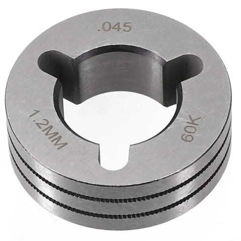 Knurled V Groove Drive Roll For MIG Welder Wire Feeder 0.030 0.035 0.045, metal roller, labeled 1.2MM and 60K