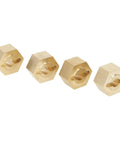 Heavy Duty Brass Hex Hub And Cvd Axle Shaft Stub Axle Kit For Axial Utb18 Capra 1/18 Rc Crawler Upgrades, four brass hex hubs closeup.