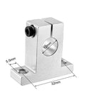Aluminum Linear Motion Rail Clamp Kit For 12mm Shaft Guide And Support SK12 Pro Grade Sliding System Front View
