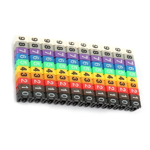 Clip On Cable Marker Set With Bright Color Plastic Number Tubes For Quick Cable Identification Boxed Wire Label Kit 100 Pieces 2.5mm