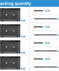 Image showing packaging quantities of deck railing bracket connectors, screws, and tools for Heavy Duty Deck Railing Bracket Connectors For 2x4 Wood Posts 40 Piece Set With Wood Screws Durable Plastic PP Construction Outdoor Weather Resistant Easy DIY Installation Ideal For Decks And Patios.