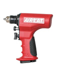 1/2-Inch Heavy Duty Reversible Composite Drill Air Tool With Keyed Chuck, Quiet Silencing Tech, 400 RPM, 0.7 HP, Red Design