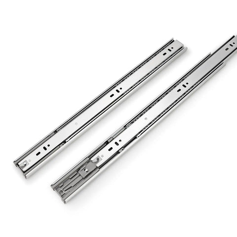 20 Inch Full Extension Drawer Slides With Side And Rear Mount Brackets Soft Close Ball Bearing Runners Heavy Duty Kitchen Dresser Hardware Zinc Plated 10 Pairs For Smooth Glide And Heavy Load Support, zinc plated