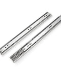Heavy Duty 20 Inch Full Extension Drawer Slides Featuring Soft Close Ball Bearings Side Mount Cabinet Glides showing two shiny metal slides.