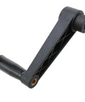 Close-up of 12mm Hole Diameter Folding Nylon Crank Handle With Revolving Handwheel for Industrial Machines and Equipment.