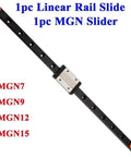 Top Tier Black MGN7 Miniature Linear Rail Guide With Smooth Slider 100 To 1000Mm Length for CNC routers and DIY builds.