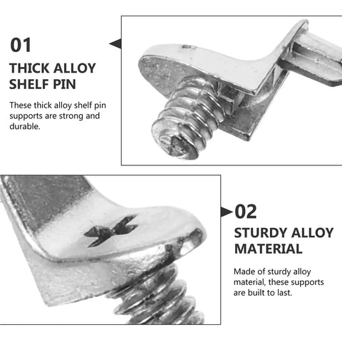 Close-up of Heavy Duty Alloy Shelf Supports, showing durable cabinet brackets with anti-oxidation frame for wood boards.
