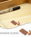 Heavy Duty Plastic Drawer Glides Repair Kit with Tack In Stops for Drawer Slides and Tracks, rectangle and L-shaped stops