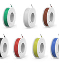 20 AWG Silicone Hookup Wire Kit With 7 Colorful Spools, Each 23 Feet Long, Stranded Tinned Copper, Spools Displayed