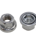 Silver Three Eighths Inch 26 TPI Bicycle Axle Nut Set Four Pack For Bike Hub And Wheel Axle Hardware Durable Alloy Nut
