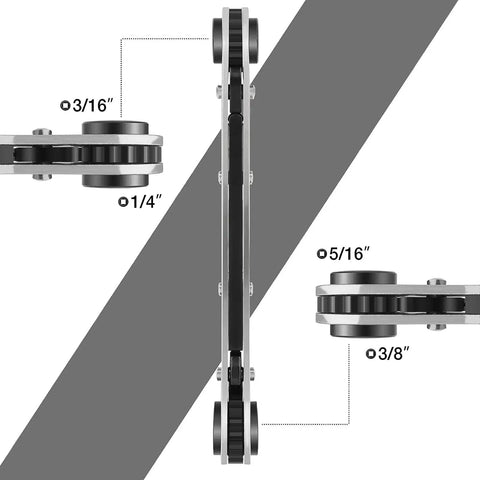 HVAC Service Wrench Kit With Hex Bit Adapter For Air Conditioning And Refrigeration Repair, showing 1/4, 3/8, 3/16, 5/16 inch bits