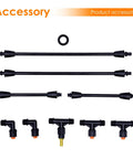 Accessory components for 4 Nozzle Poly Boom Wand With Three Eighth Inch Brass Fitting Convertible To Two Nozzles