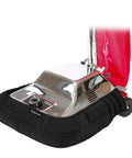 Beefed Up Heavy Duty Bumper Guard for Sanitaire Tradition Upright Vacuums on chrome vacuum base, protecting from scuffs and nicks.