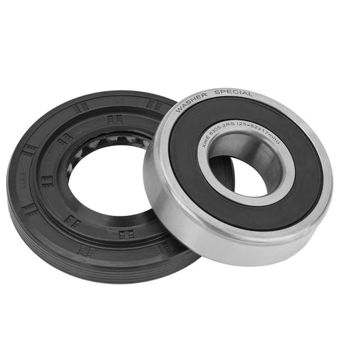 Front Load Washer Tub Bearing And Seal Kit For LG And Kenmore Fits 4036ER2004A bearings and seals set against white background