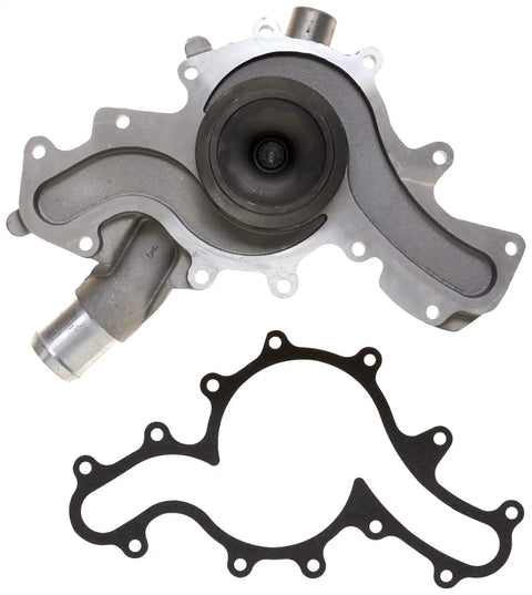 Premium Engine Water Pump Direct Fit Replacement 43279 with gasket in steel, designed for vehicle cooling systems.