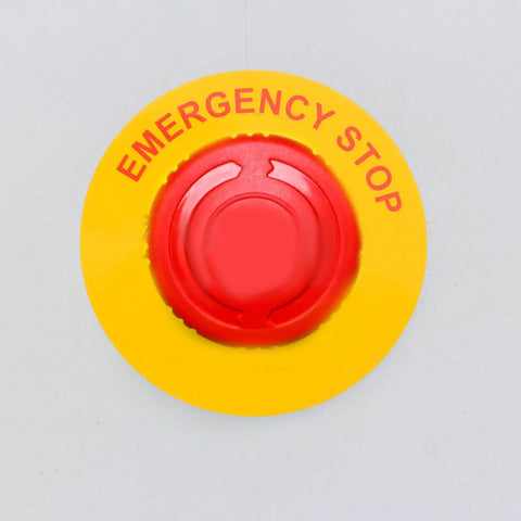 Emergency Stop Sticker Set For Machinery And Generators, Peel And Stick Safety Warning Signs, 62mm outer diameter