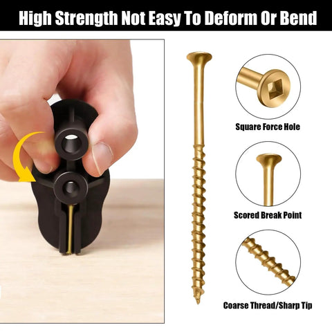 No More Squeaks Floor Repair Kit With 50 Screws For Wood Floors showing screw insertion tool and screw details