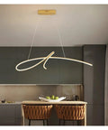 Premium Gold Led Pendant Light With Smooth Baked Varnish Iron Frame Dimmable Warm White Bulb Offering Heckin Sharp Illumination above kitchen island.