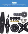 Accessories for 35Kg Coreless Digital RC Servo 7.4V Waterproof Stainless Steel Gear, including arms and screws