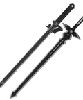 Kiritos Dark Repulser Elucidator Dual Sword Set With Back Sheath, Stainless Steel Blades on white background