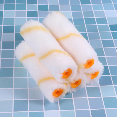 30 Pack High Density Mini Paint Roller Cover Refills For Walls Smooth Finish Eliminates Track Lines Lightweight Polyester Sleeves stacked