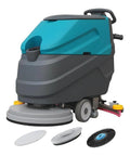 Cordless Walk-Behind Commercial Floor Scrubber Pro With 22 Inch Scrubbing Width And 33 Inch Squeegee Suction Width, side view