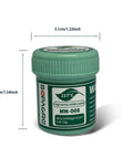 Green bottle of Lead Free No Clean SMD Solder Paste For Phone Repair With Tin 99 Percent Silver 0.3 Percent Copper 0.7 Percent Alloy 217 Degree Celsius
