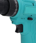 Close-up of Heavy Duty 12V Cordless Drill Driver featuring dual speed settings and grip for enhanced control.