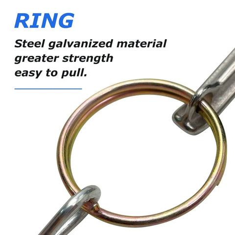 Steel galvanized ring with high strength, easy to pull, showing durability and connection in a metal chain setup.