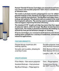 Big Blue 20 Inch By 4.5 Inch Sediment Filter Cartridge 30 Micron Pleated Polyester For Whole House Water System Heavy Duty Replacement Easy Install visible with multiple filter sizes and features detail