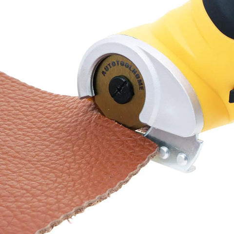 Heavy Duty Replacement Blades For Worx ZipSnip Electric Scissors cutting leather with sharp titanium nitride coated rotary cutter.