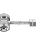 Rock Solid Heavy Duty Sliding Door Roller Featuring Dual Bearings For Butter Smooth Closet Track Replacement, silver, 8mm hole.