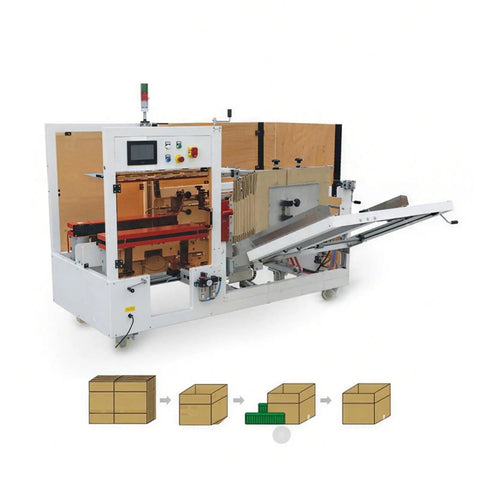Automatic Heavy Duty Case Sealer With Adjustable Carton Belt Drive Smooth Continuous Operation for efficient packaging in warehouses.