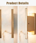 Backplate Sconce With Alabaster Shade Modern Bathroom Wall Light, sleek design with thick wrapped backplate, three finishes