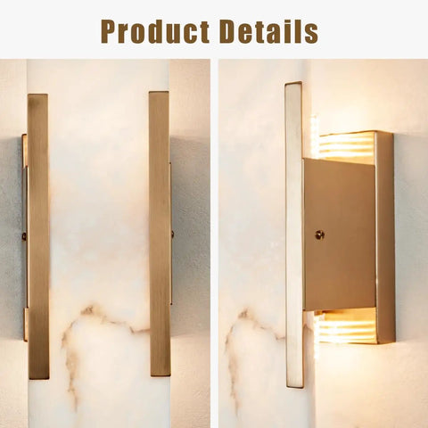 Backplate Sconce With Alabaster Shade Modern Bathroom Wall Light, sleek design with thick wrapped backplate, three finishes