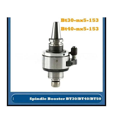Premium Bt40 Cnc Spindle Speed Increaser With Nx5 Mounting Flange shown from side with label for BT30 and BT40 compatibility.