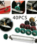 40 Piece 1 Inch Buffing Polishing Wheel Set For Rotary Tool With One Eighth Inch Shank 25mm Abrasive Wheels in use
