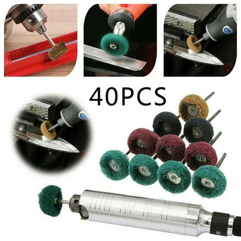 40 Piece 1 Inch Buffing Polishing Wheel Set For Rotary Tool With One Eighth Inch Shank 25mm Abrasive Wheels in use