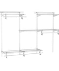 Heavy Duty Wire Closet Organizer System With Adjustable Shelves And Double Clothes Rods Built Different Steel Frame, white shelving unit.