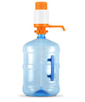 Universal Manual Water Pump for 2 to 6 Gallon Bottles, Adjustable Tube, Durable Build, shown on a large water jug