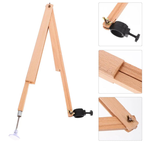 Solid Wooden Geometry Compass For Drawing Massive Circles On Blackboards Up To Forty Seven Inches, showing adjustable wooden arms and marker holder.