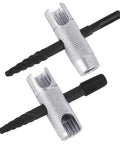 Beefy 2-Piece Alloy Steel 4-Way Grease Zerk Fitting Tool For 1/4-28 SAE, 1/8-NPT, M8x1, M10x1 Threads, Fits 3/8, 5/16, 7/16 Inch Hex Sizes
