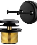 Matte Black Tub Drain Kit With Brass Tip Toe Bathtub Drain Trim Set And Two Hole Overflow Cover, heavy duty brass construction
