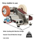Mini Belt Sander And Electric Knife Sharpener Featuring A Snappy 15 Degree Bevel Plus 90 Angle Stand for stable usage and low noise.