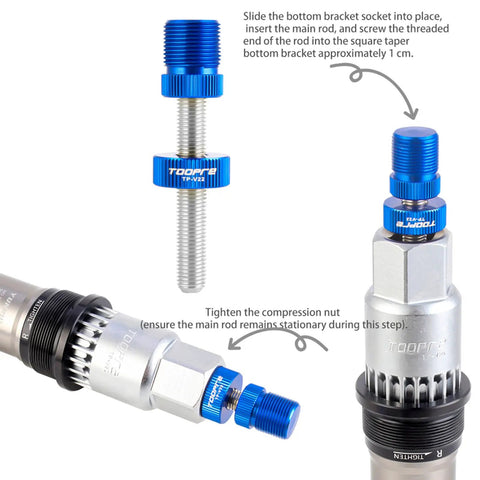 20 Tooth Bottom Bracket Removal Tool Kit with Anti Drop Fixing Rod Compatible with Shimano Octalink ISIS Truvativ Race Face and FSA BB Systems Pro Grade Heavy Duty 304 Stainless Steel Bike BB Tool for Easy Removal and Installation with detailed instructions